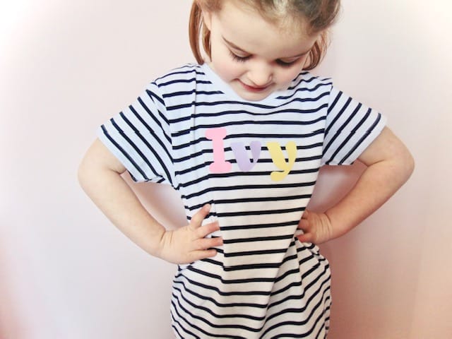 girl in stripy top